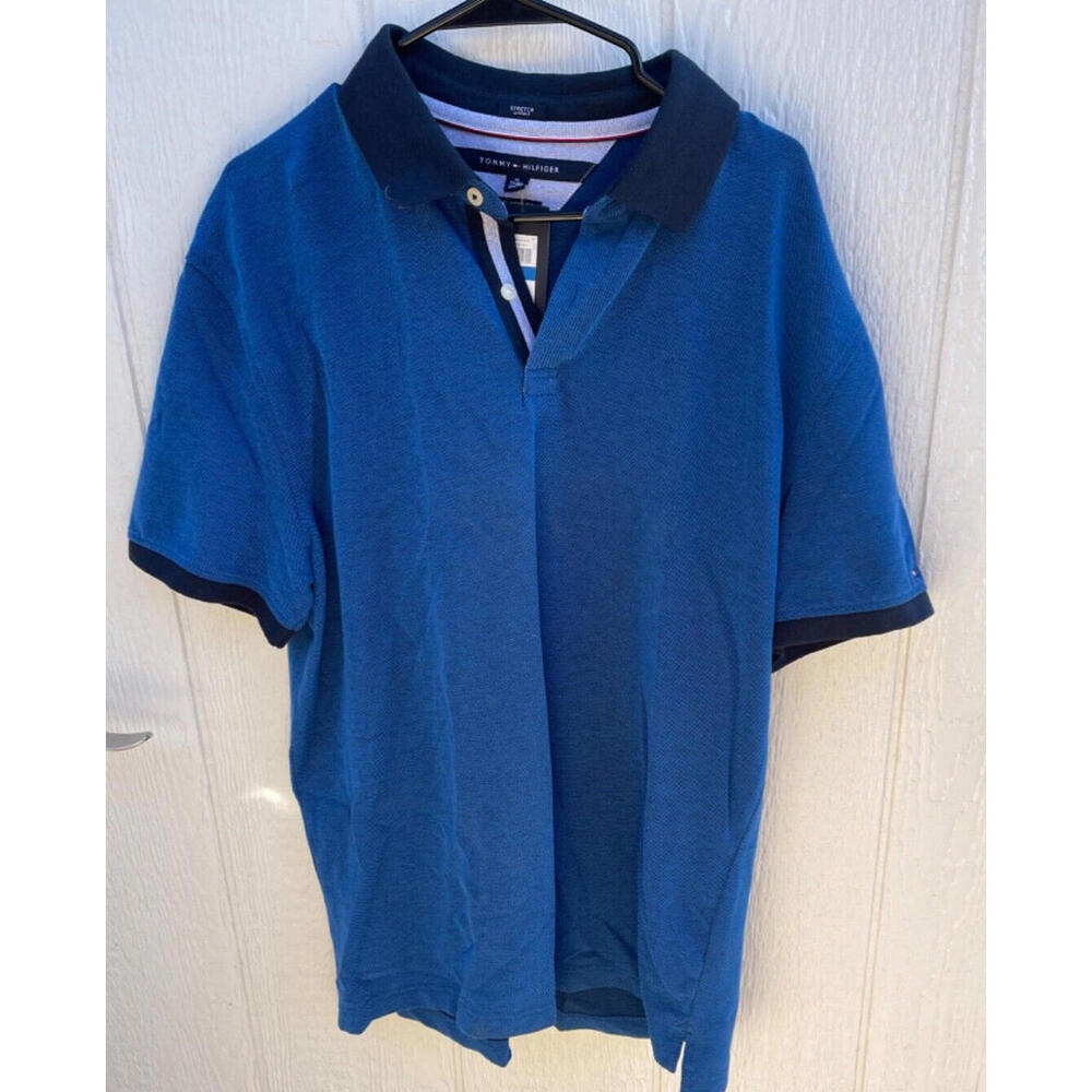 Tommy Hilfiger Polo Shirt XL   Extra Large  Blue Flag NWT
